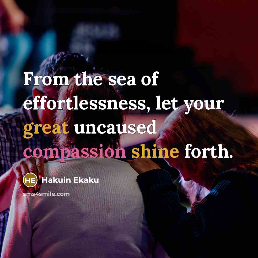“From the sea of effortlessness, let your great uncaused compassion…” quote by Hakuin Ekaku