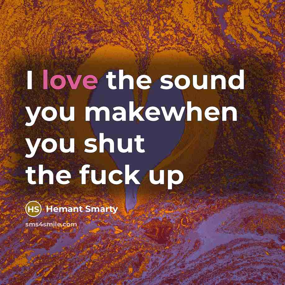 “I love the sound you makewhen you shut the fuck…” quote by Hemant Smarty