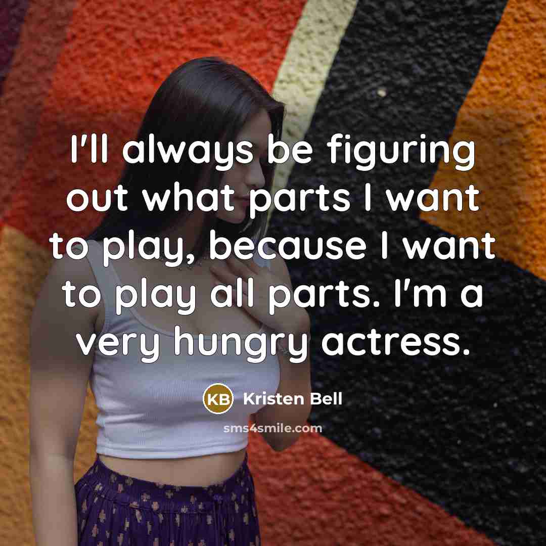 “I'll always be figuring out what parts I want to…” quote by Kristen Bell