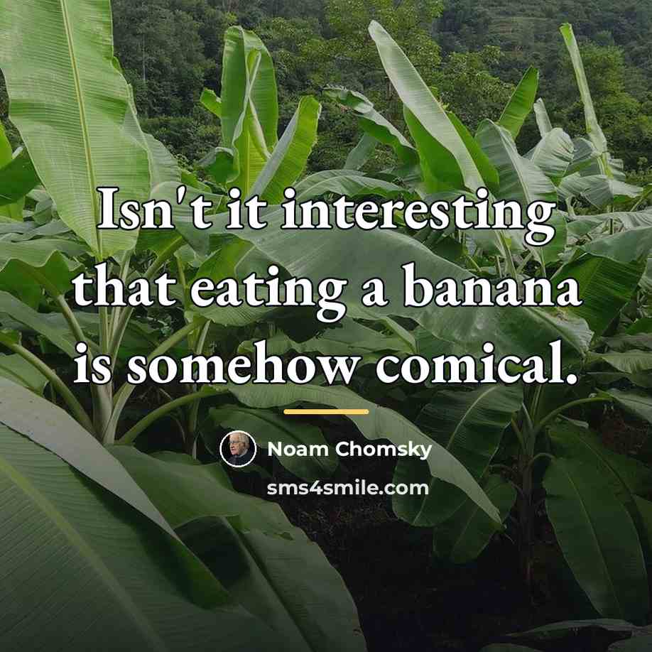 “Isn't it interesting that eating a banana is somehow comical.…” quote by Noam Chomsky