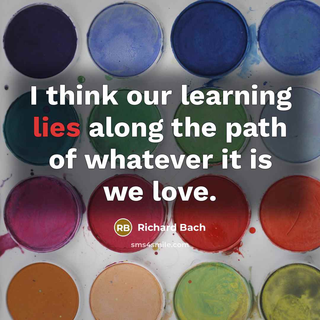 “I think our learning lies along the path of whatever…” quote by Richard Bach
