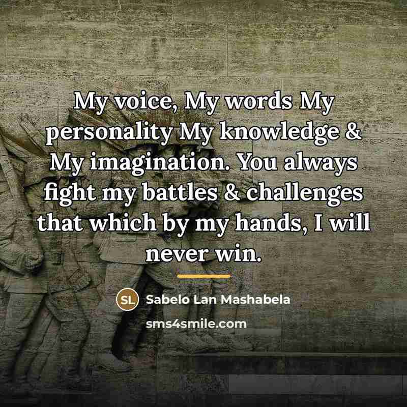 “My voice, My words My personality My knowledge & My…” quote by Sabelo Lan Mashabela