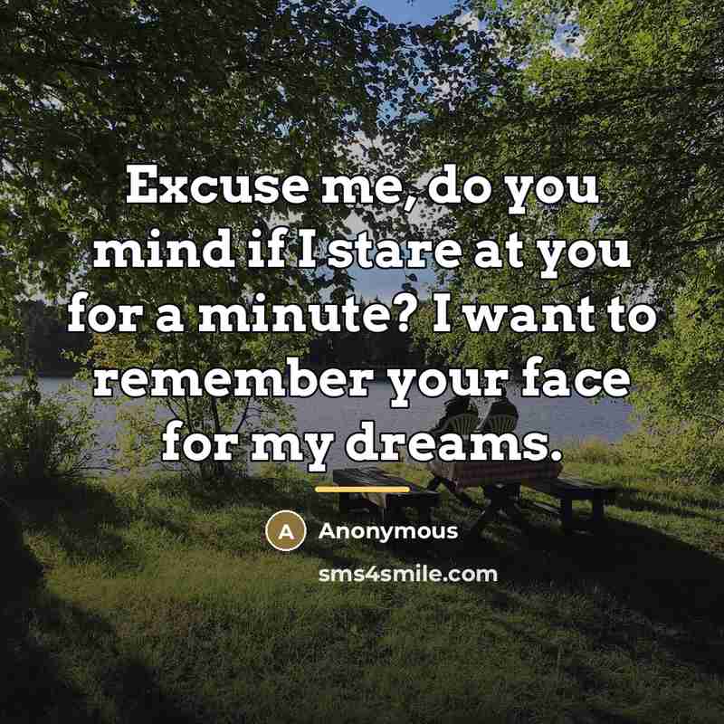 “Excuse me, do you mind if I stare at you…” quote by Anonymous