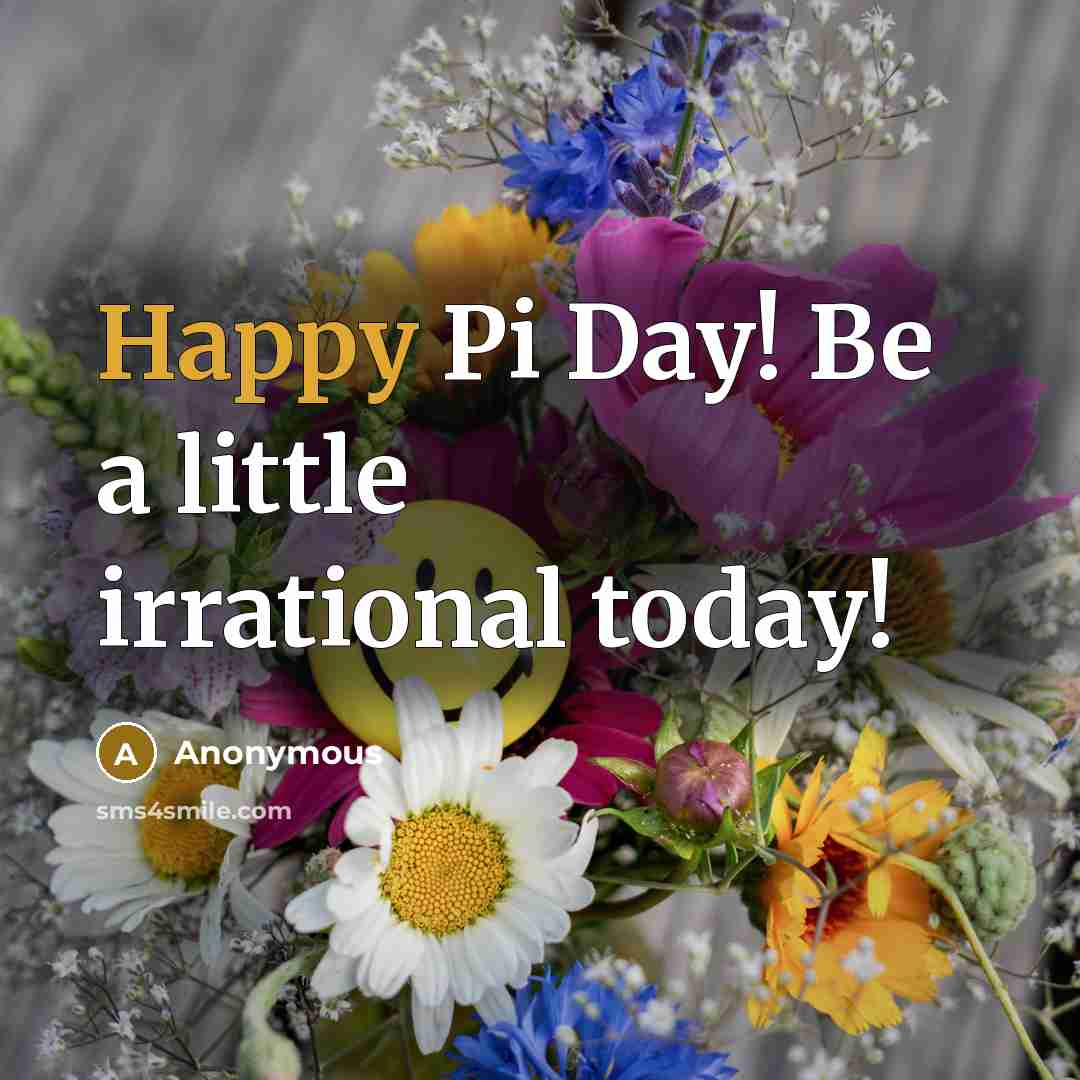 “Happy Pi Day! Be a little irrational today!” quote by Anonymous