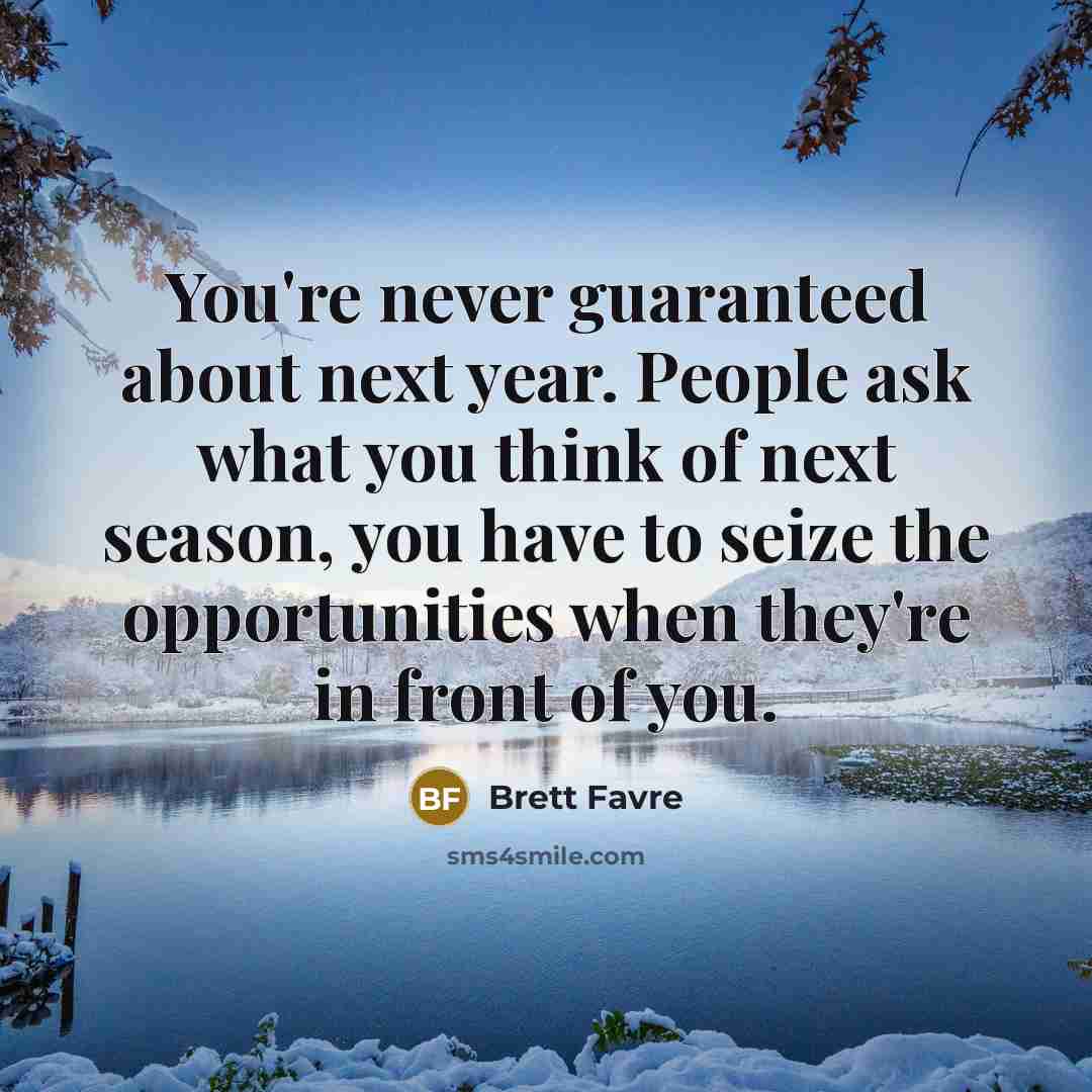 “You're never guaranteed about next year. People ask what you…” quote by Brett Favre