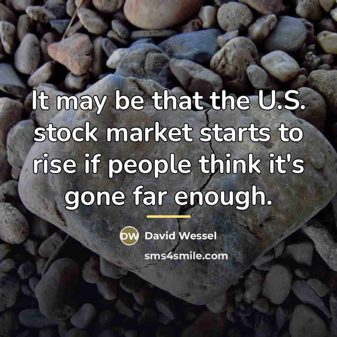 “It may be that the U.S. stock market starts to…” quote by David Wessel