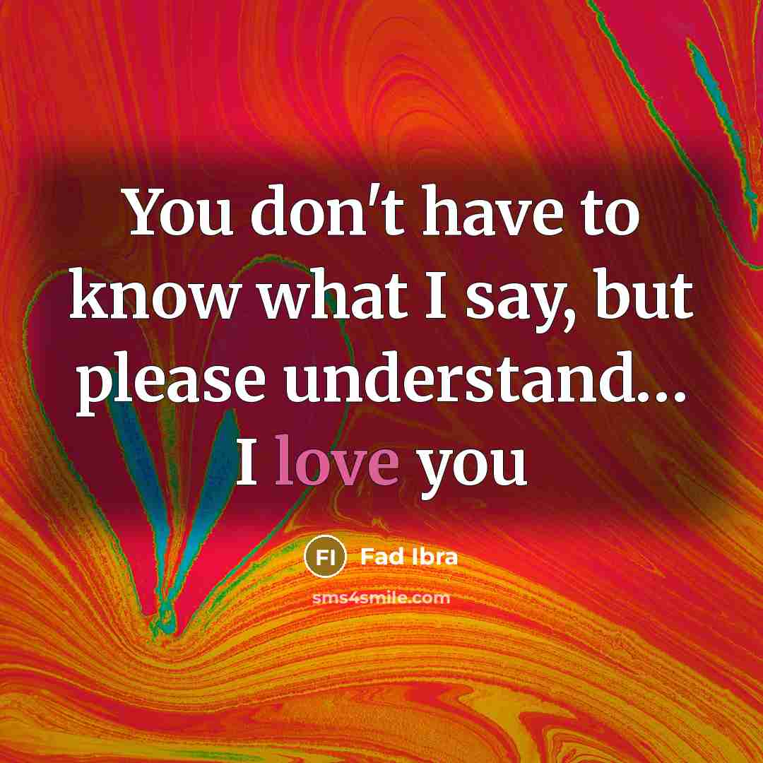 “You don't have to know what I say, but please…” quote by Fad Ibra