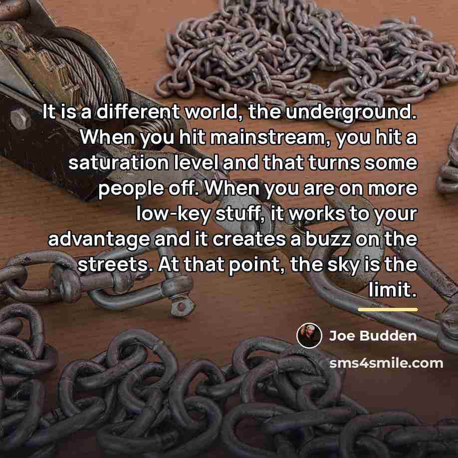 “It is a different world, the underground. When you hit…” quote by Joe Budden