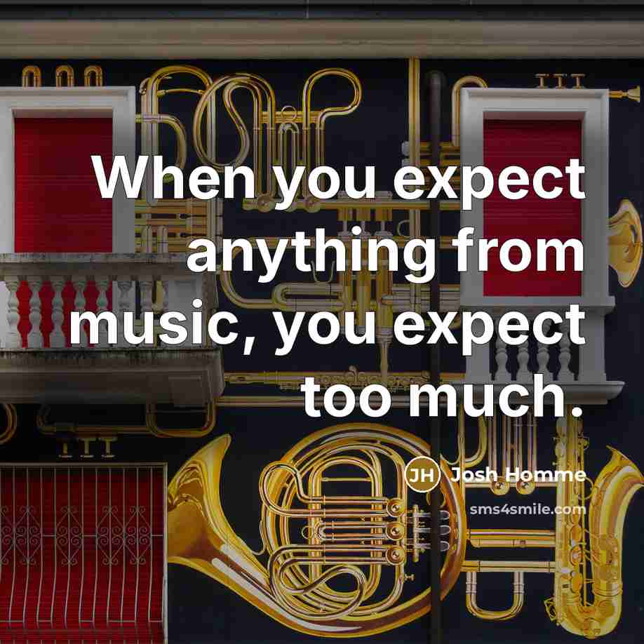 “When you expect anything from music, you expect too much.…” quote by Josh Homme