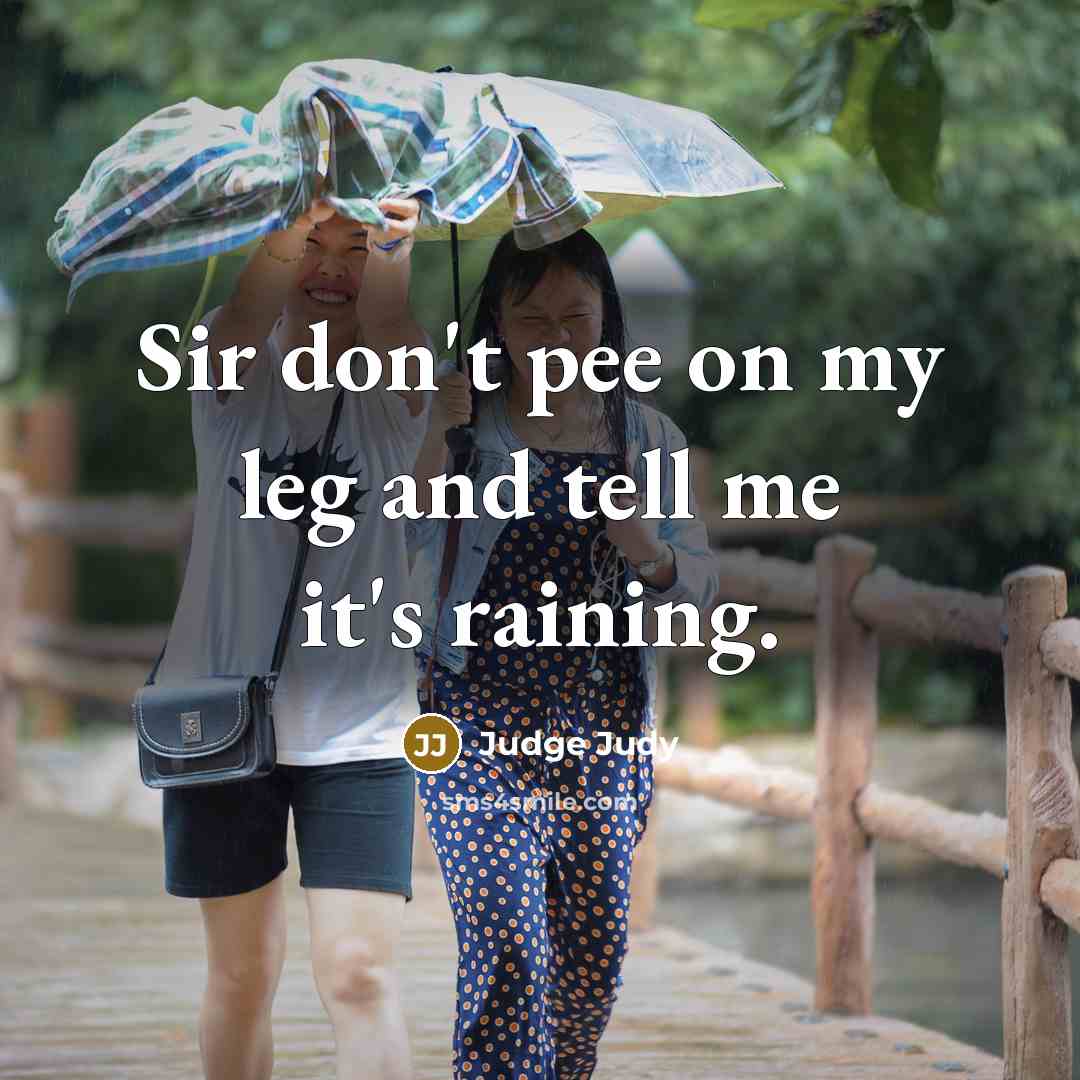 “Sir don't pee on my leg and tell me it's…” quote by Judge Judy