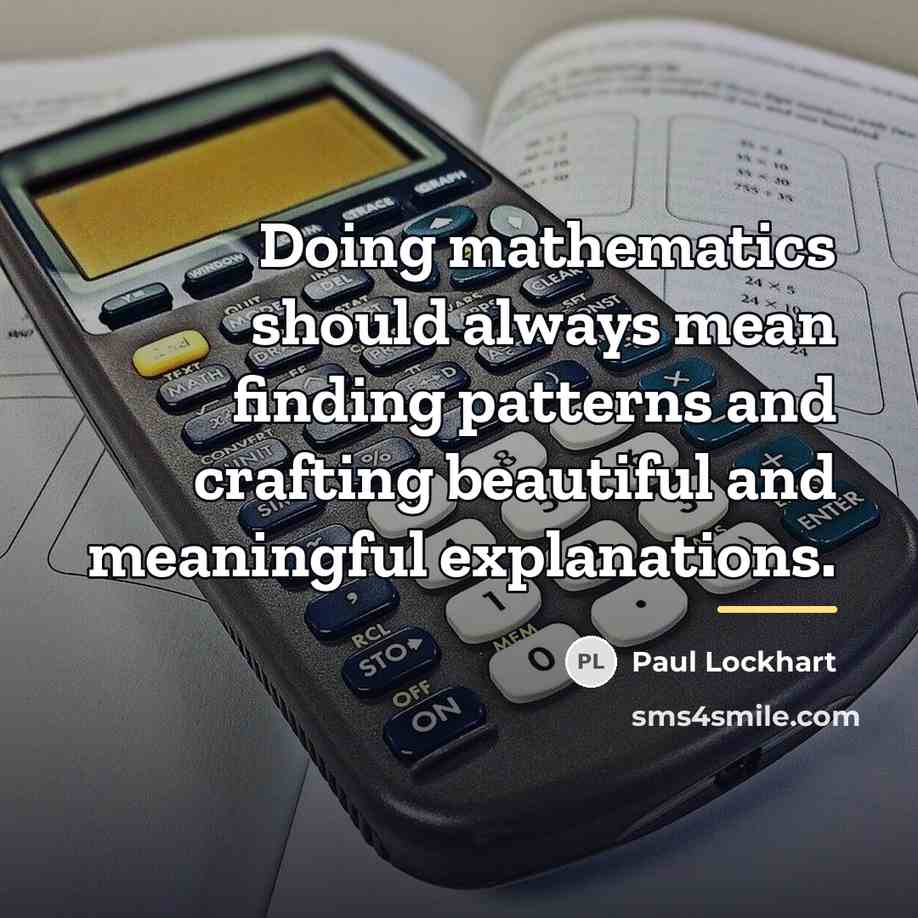 “Doing mathematics should always mean finding patterns and crafting beautiful…” quote by Paul Lockhart