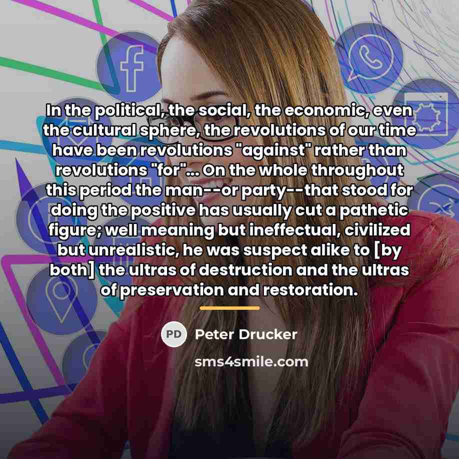 “In the political, the social, the economic, even the cultural…” quote by Peter Drucker