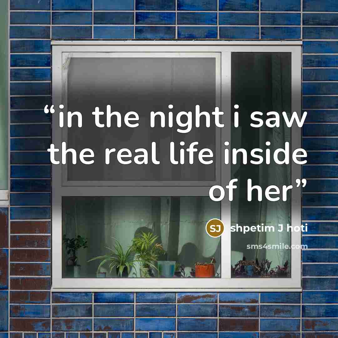 “in the night i saw the real life inside of her” quote by shpetim J hoti