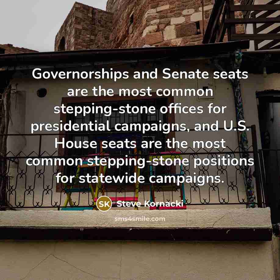 “Governorships and Senate seats are the most common stepping-stone offices…” quote by Steve Kornacki