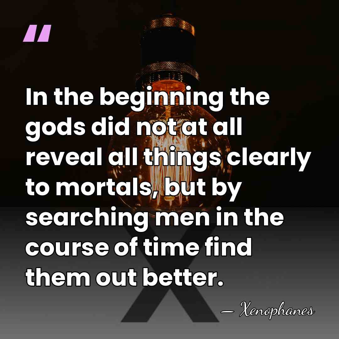 In the beginning the gods did not at all reveal all things&hellip; - Xenophanes