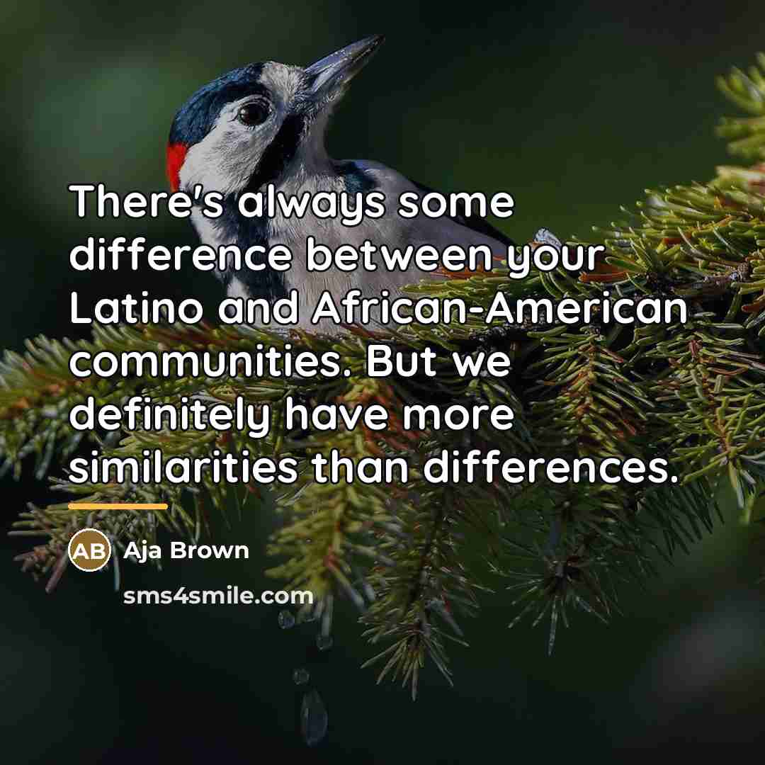 “There's always some difference between your Latino and African-American communities.…” quote by Aja Brown