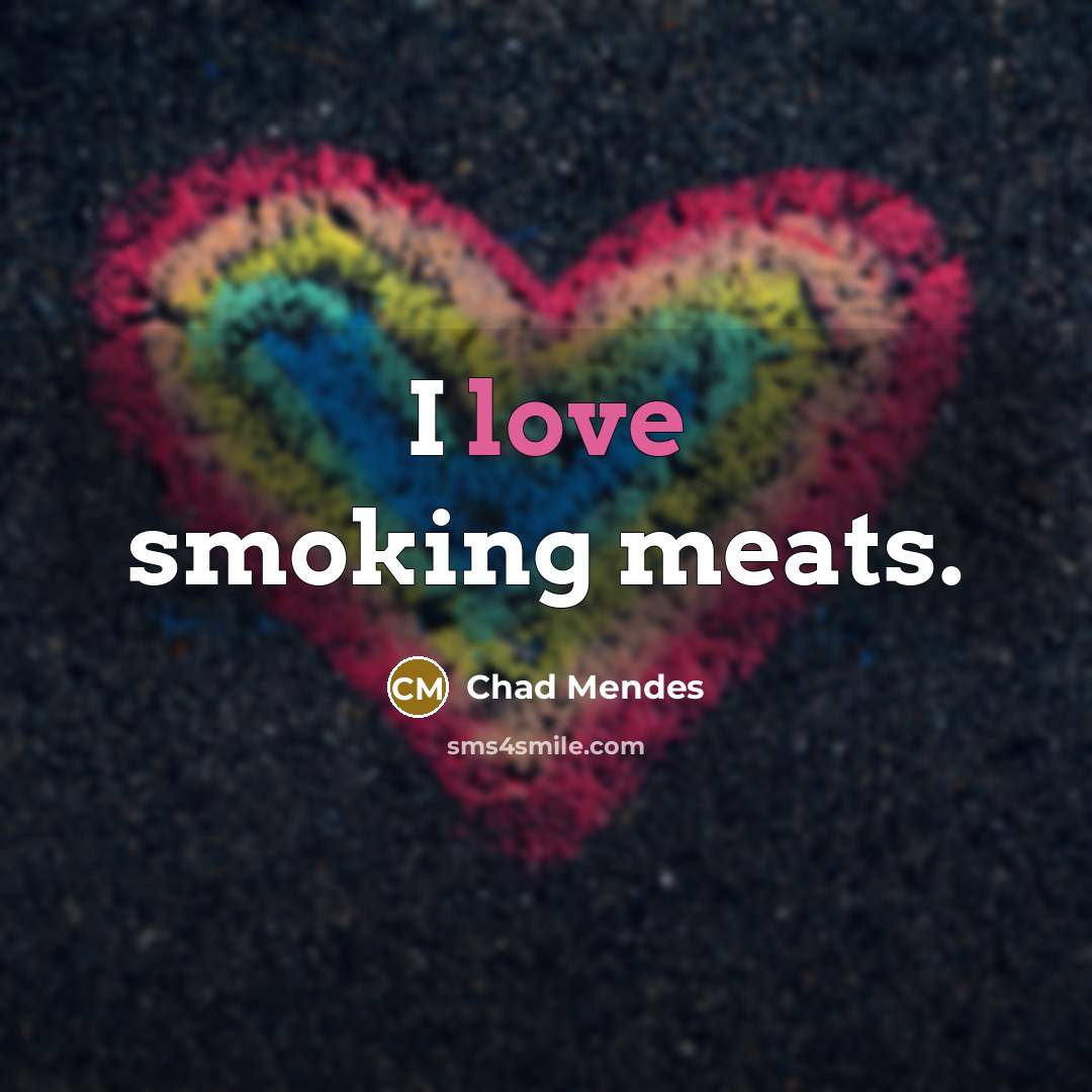 “I love smoking meats.…” quote by Chad Mendes
