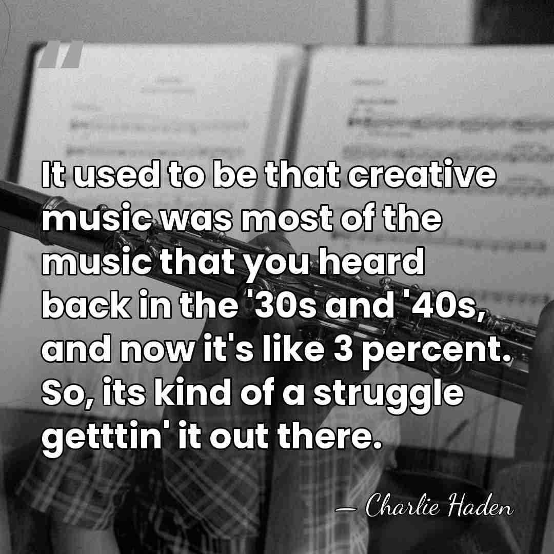 It used to be that creative music was most of the music&hellip; - Charlie Haden