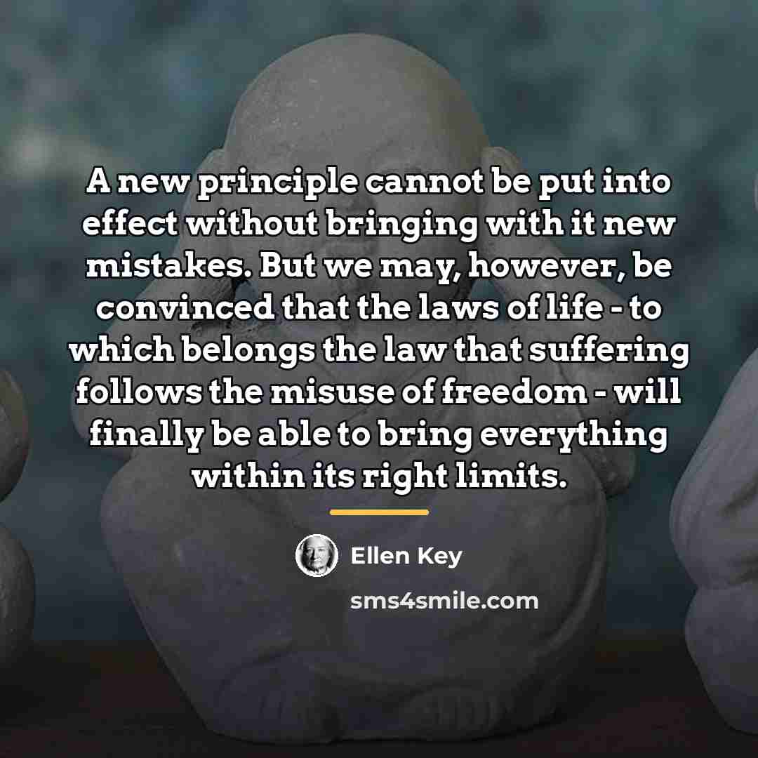 “A new principle cannot be put into effect without bringing…” quote by Ellen Key