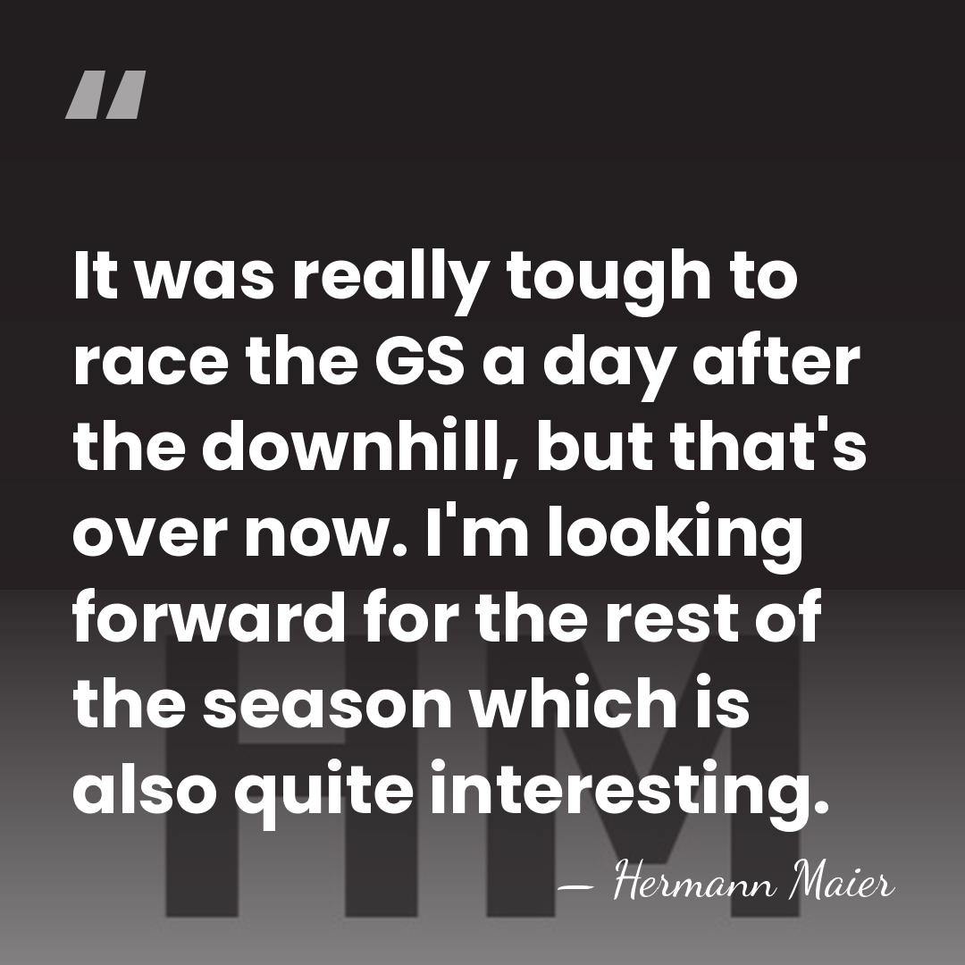 It was really tough to race the GS a day after the&hellip; - Hermann Maier