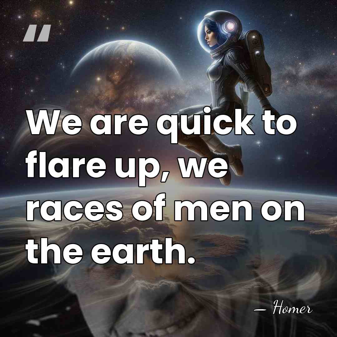 We are quick to flare up, we races of men on the&hellip; - Homer
