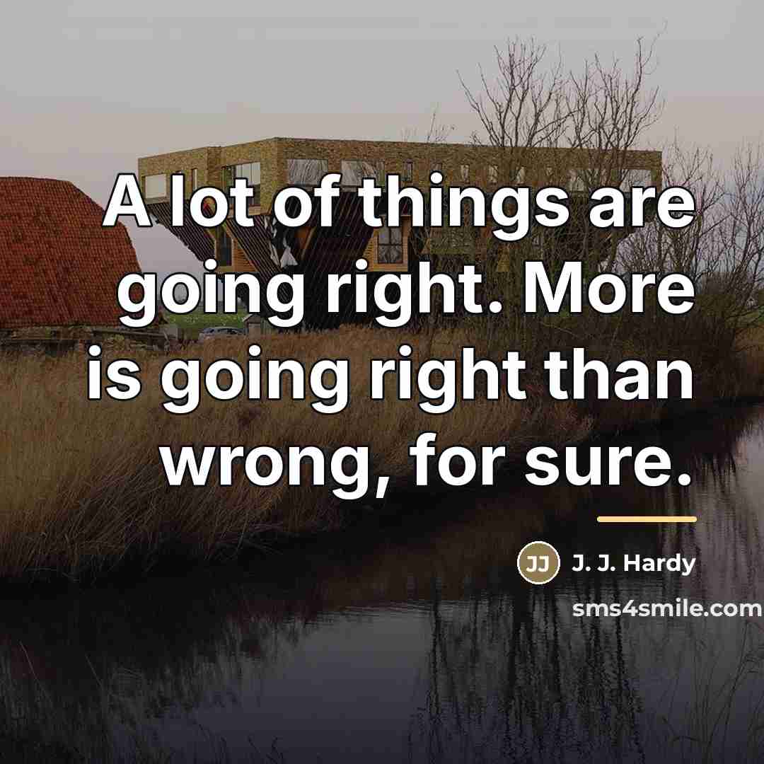 “A lot of things are going right. More is going…” quote by J. J. Hardy