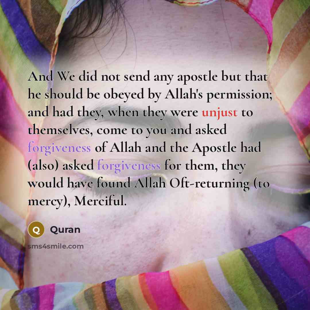 “And We did not send any apostle but that he…” quote by Quran