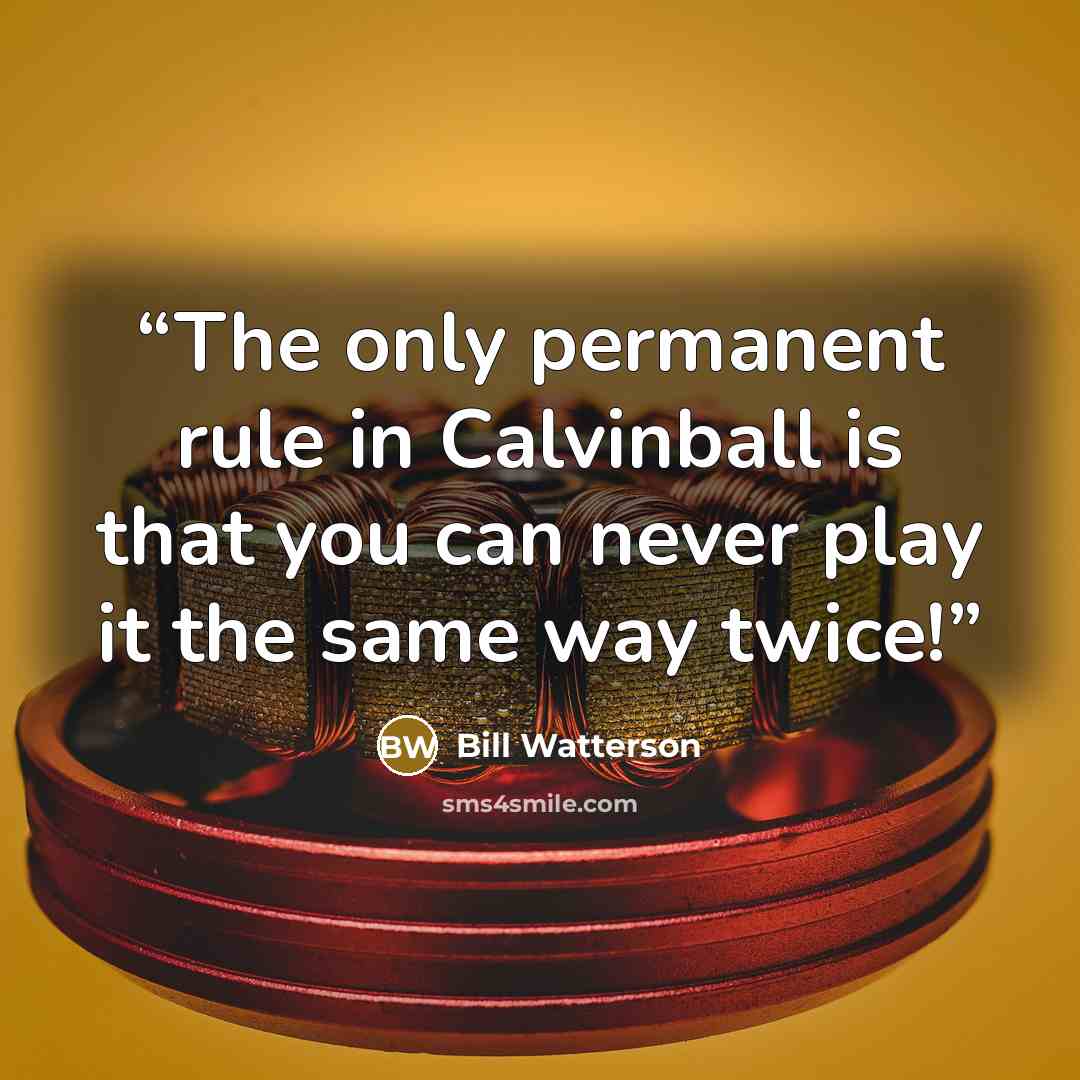 “The only permanent rule in Calvinball is that you can never play it the same way twice!” quote by Bill Watterson