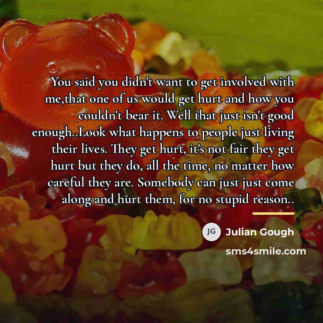 “You said you didn't want to get involved with me,that…” quote by Julian Gough