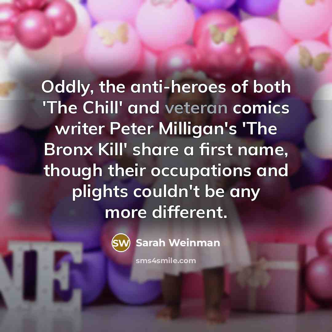 “Oddly, the anti-heroes of both 'The Chill' and veteran comics…” quote by Sarah Weinman