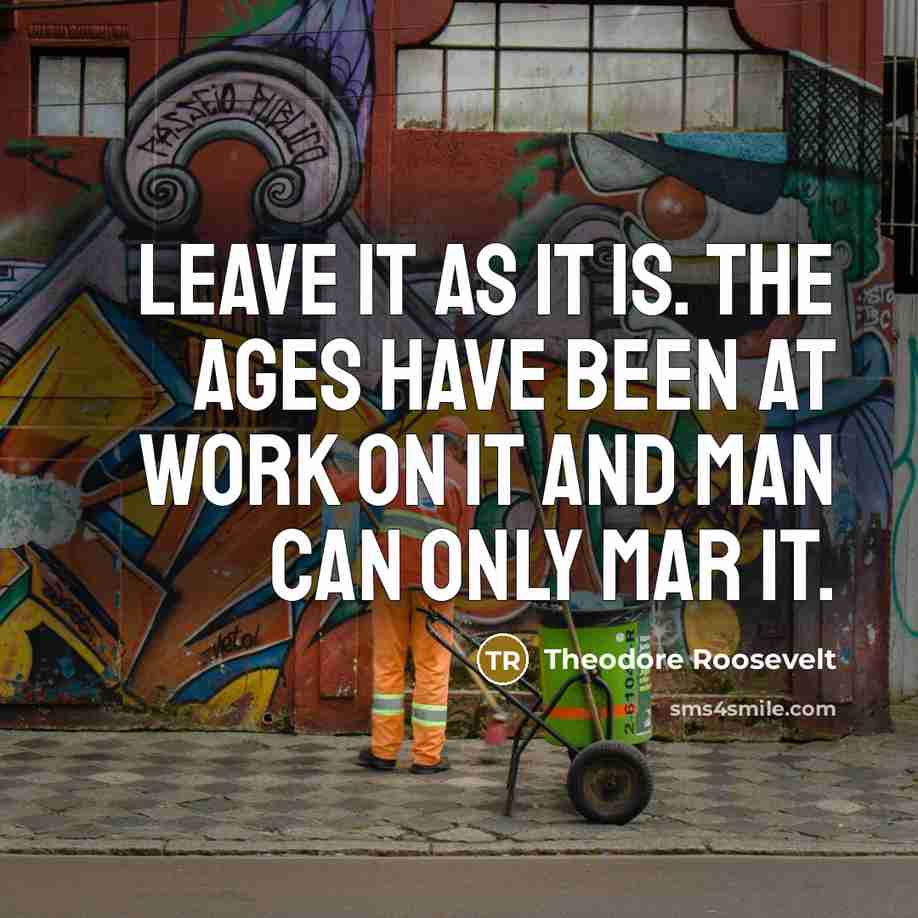 “Leave it as it is. The ages have been at…” quote by Theodore Roosevelt