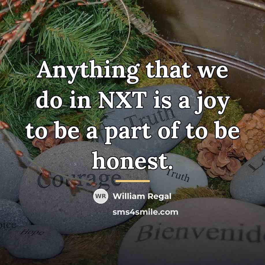 “Anything that we do in NXT is a joy to…” quote by William Regal