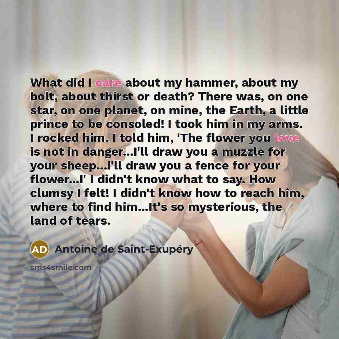 “What did I care about my hammer, about my bolt,…” quote by Antoine de Saint-Exupery