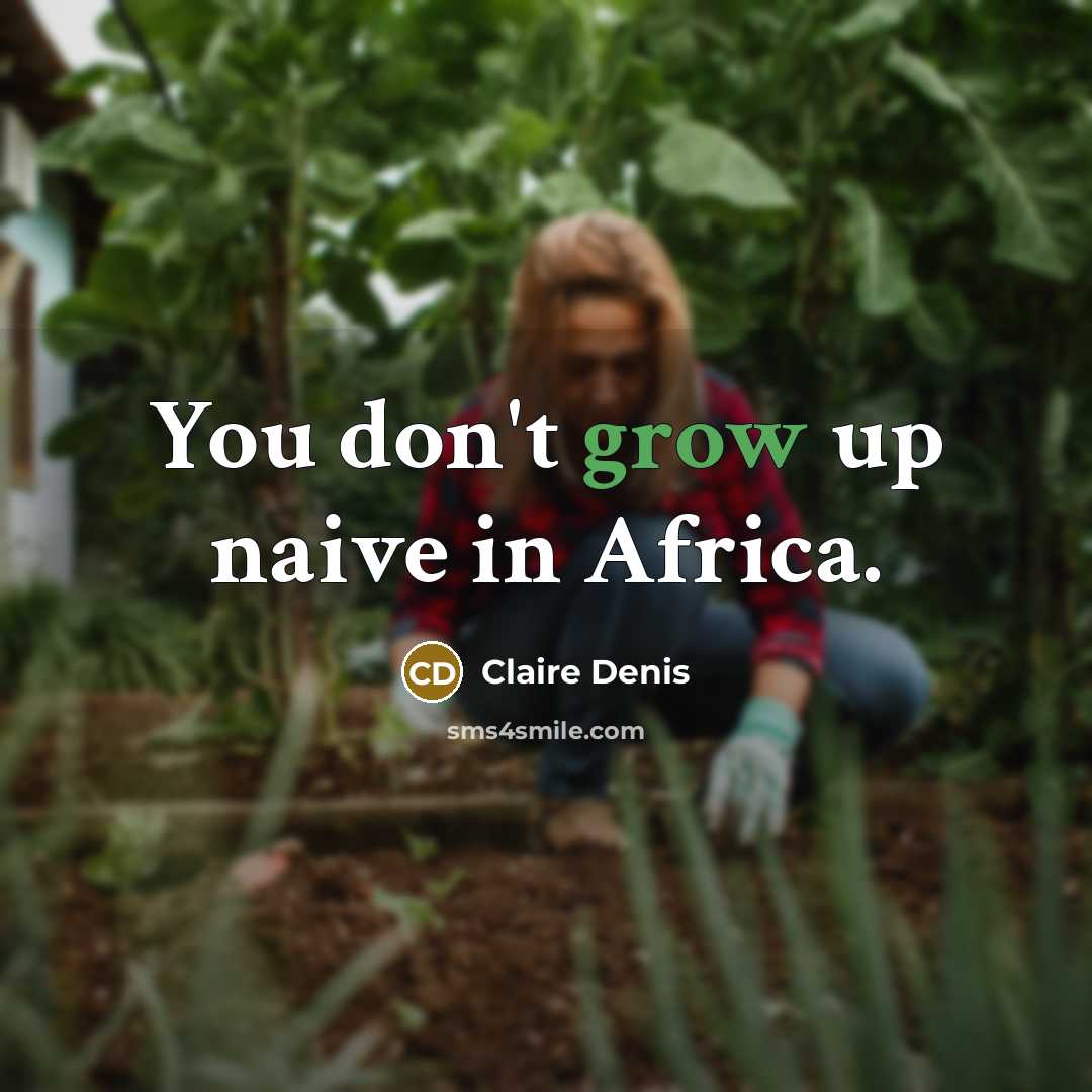 “You don't grow up naive in Africa.…” quote by Claire Denis