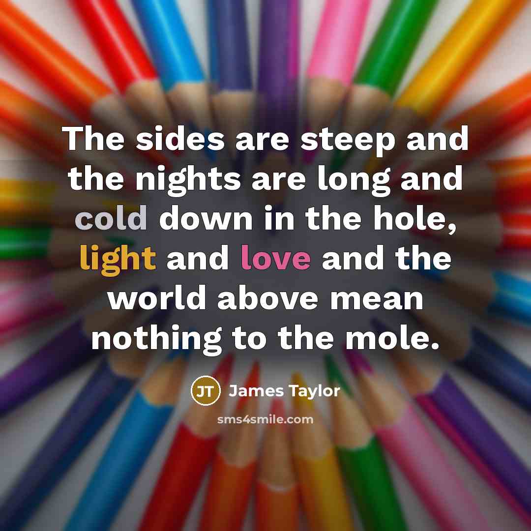 “The sides are steep and the nights are long and…” quote by James Taylor