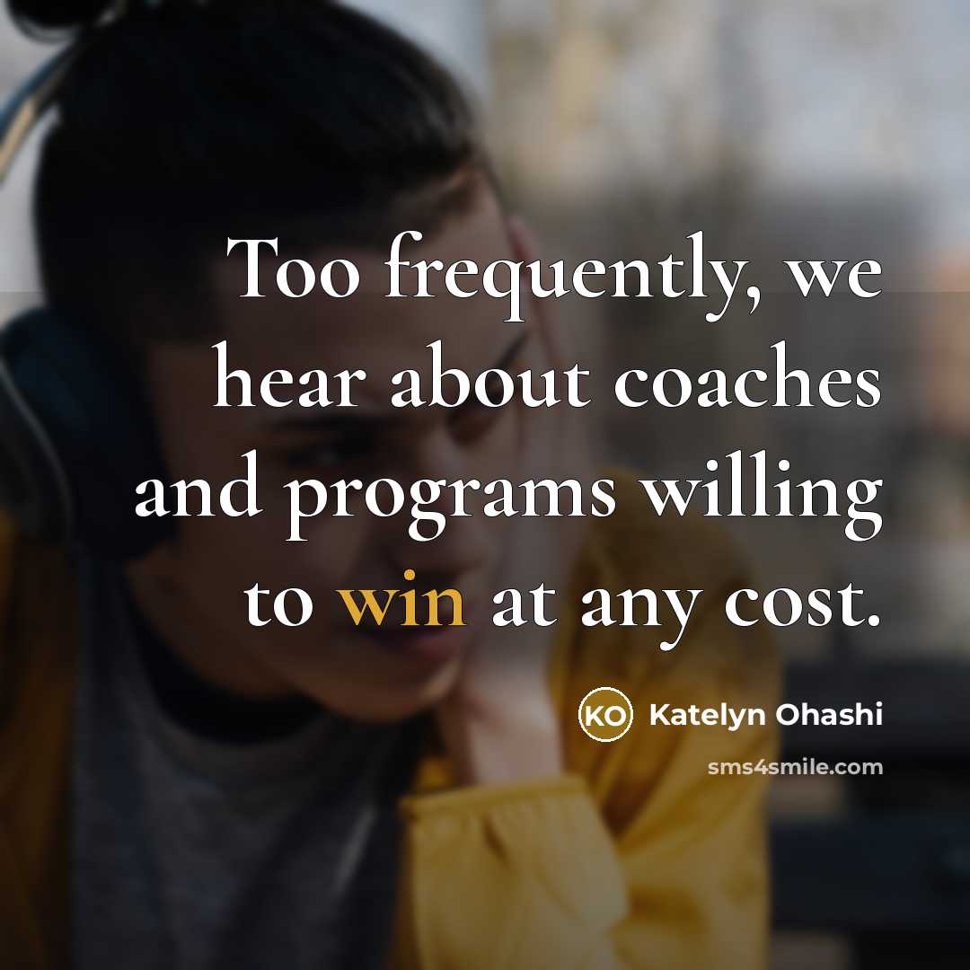 “Too frequently, we hear about coaches and programs willing to…” quote by Katelyn Ohashi