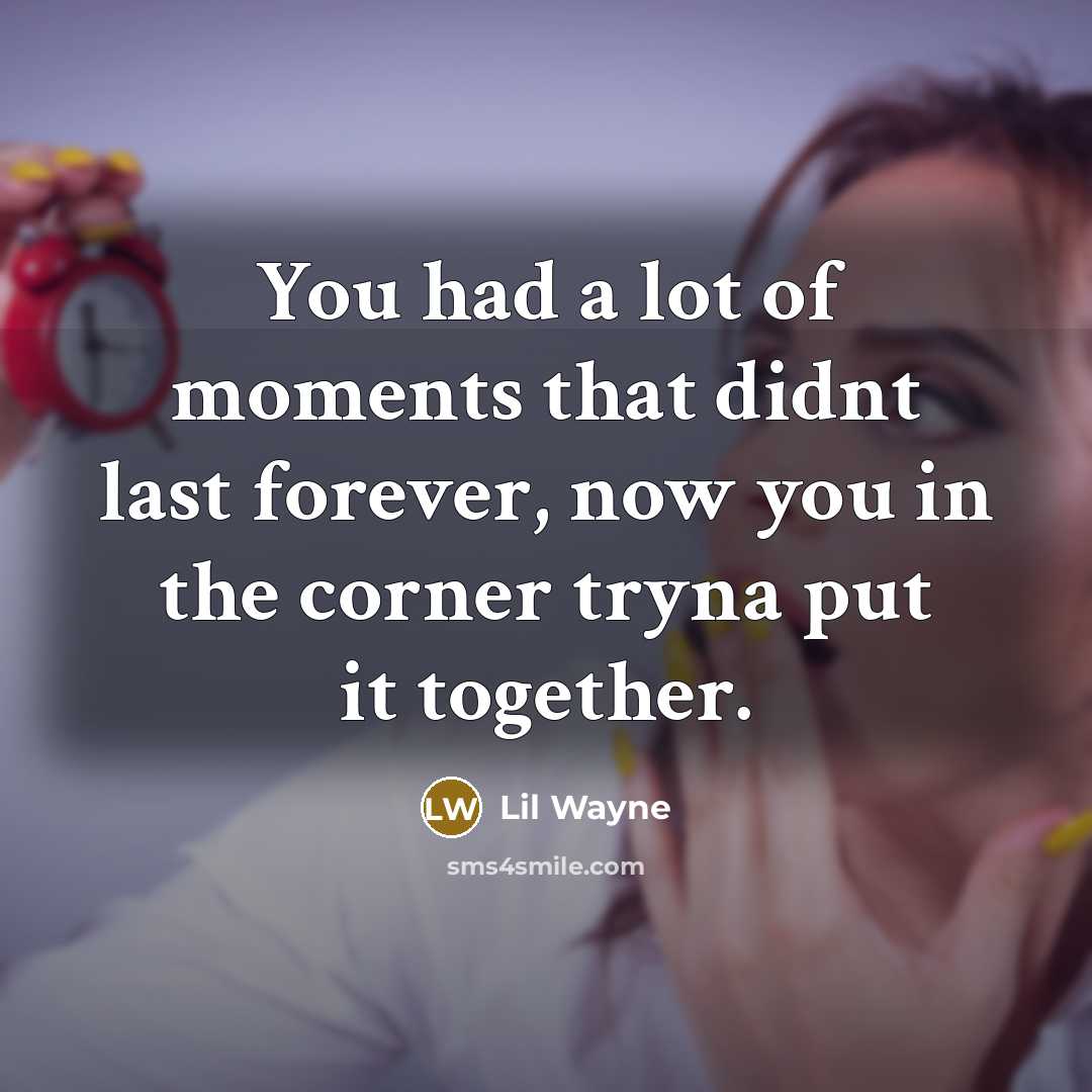 “You had a lot of moments that didnt last forever,…” quote by Lil Wayne