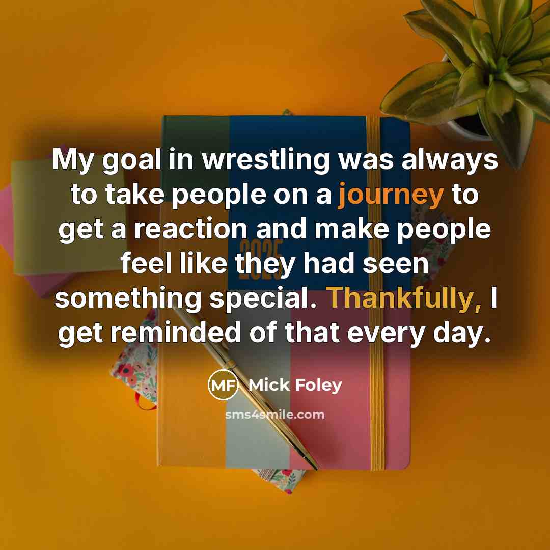 “My goal in wrestling was always to take people on…” quote by Mick Foley