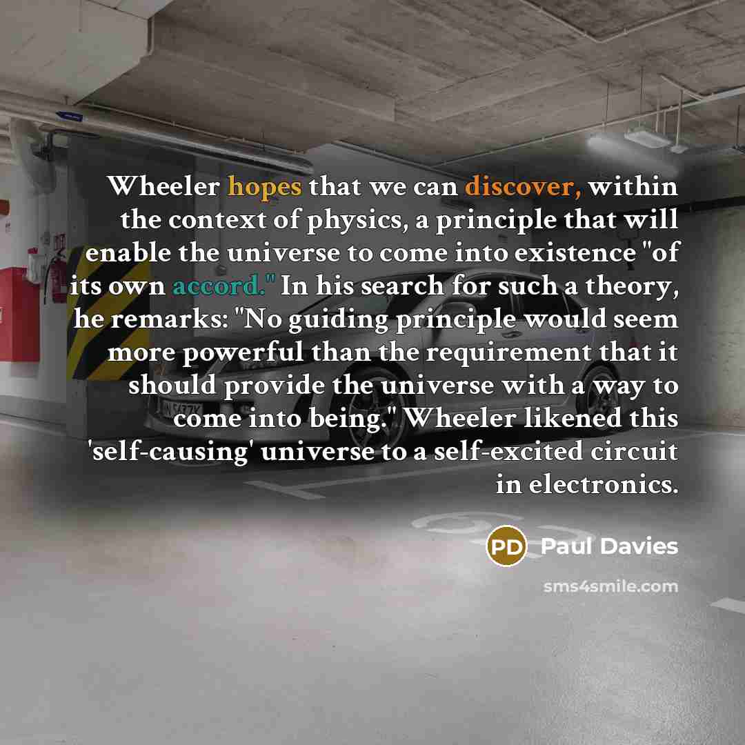 “Wheeler hopes that we can discover, within the context of…” quote by Paul Davies