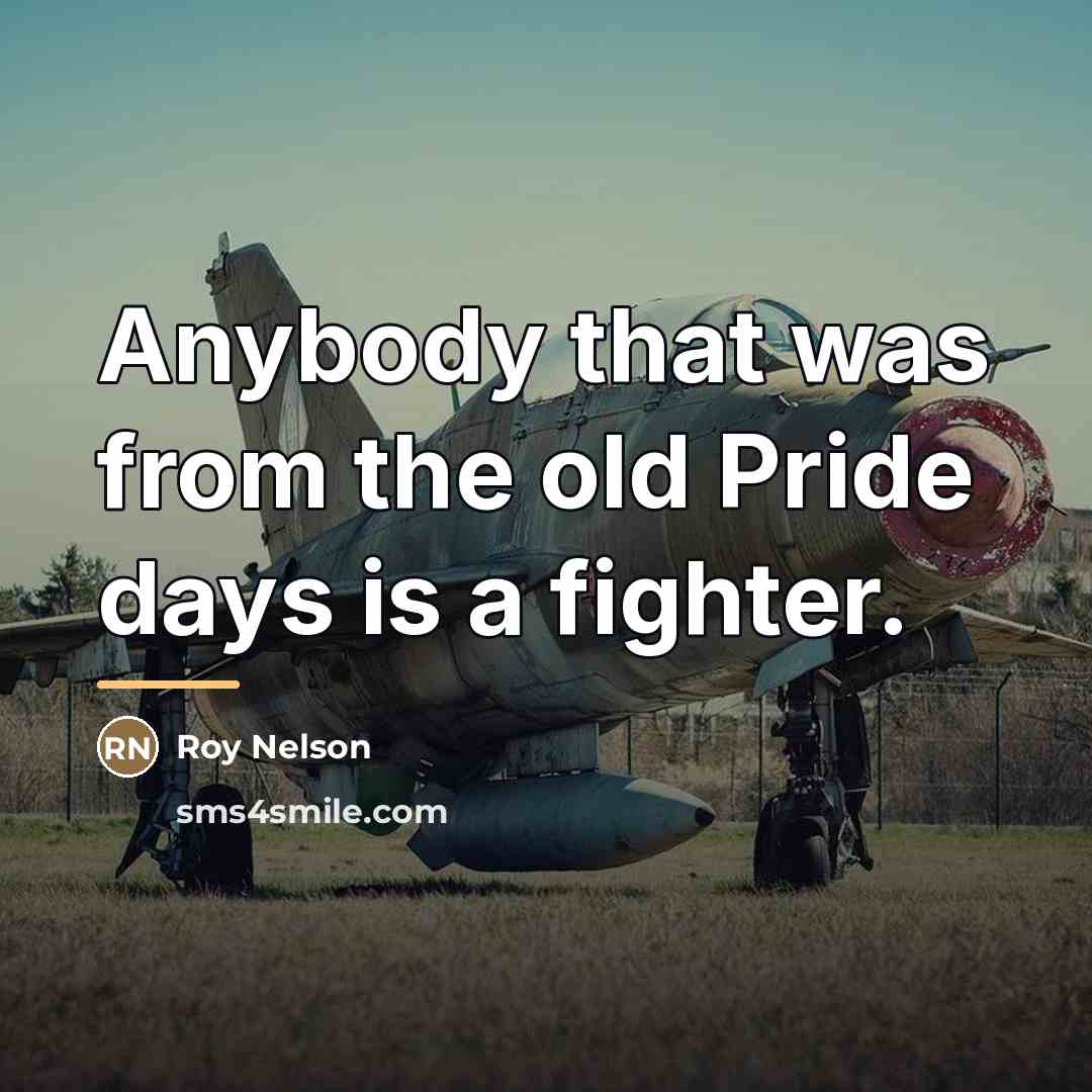 “Anybody that was from the old Pride days is a…” quote by Roy Nelson