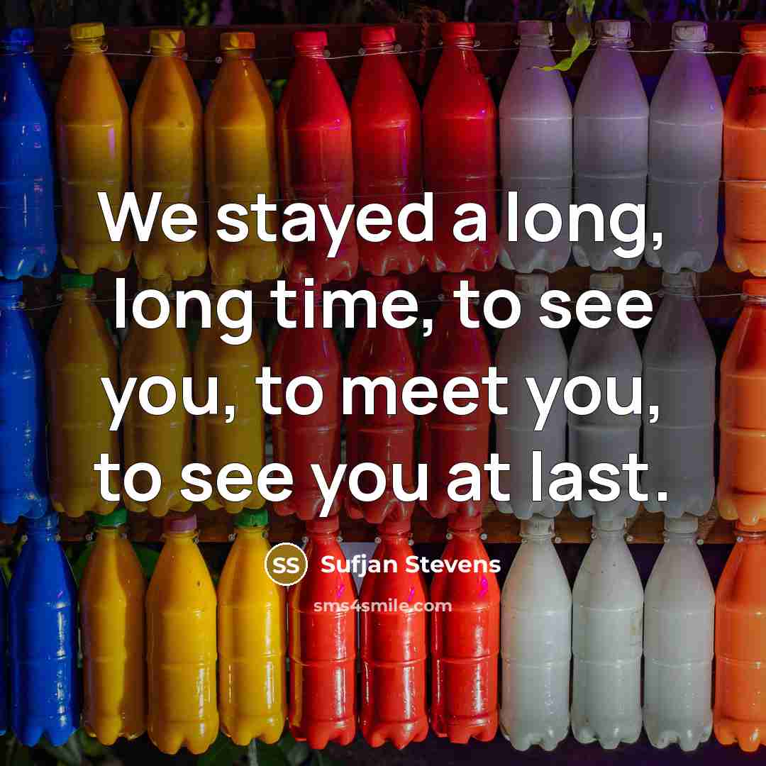 “We stayed a long, long time, to see you, to…” quote by Sufjan Stevens