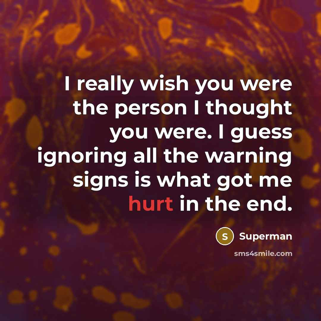 “I really wish you were the person I thought you…” quote by Superman