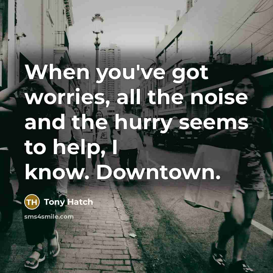 “When you've got worries, all the noise and the hurry…” quote by Tony Hatch