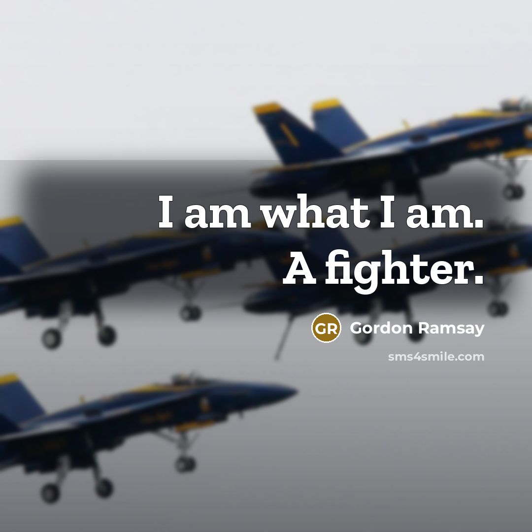 “I am what I am. A fighter.…” quote by Gordon Ramsay