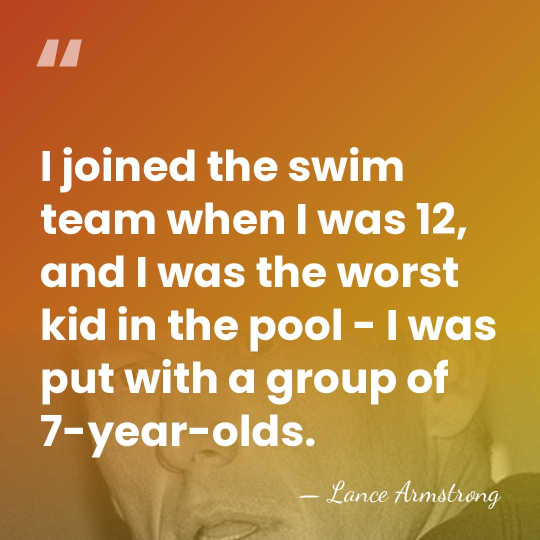 I joined the swim team when I was 12, and I was&hellip; - Lance Armstrong