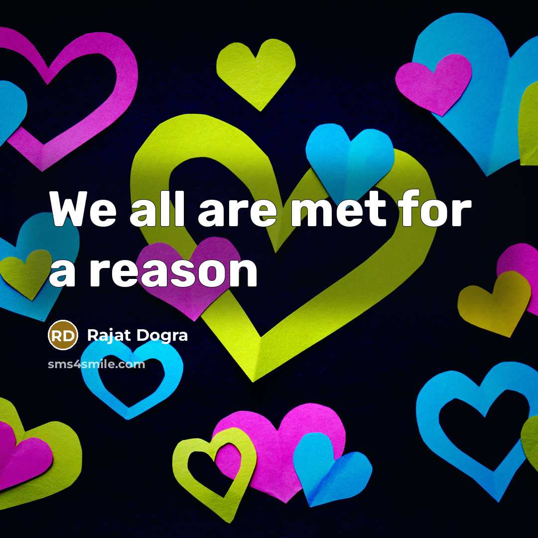 “We all are met for a reason…” quote by Rajat DOGRA