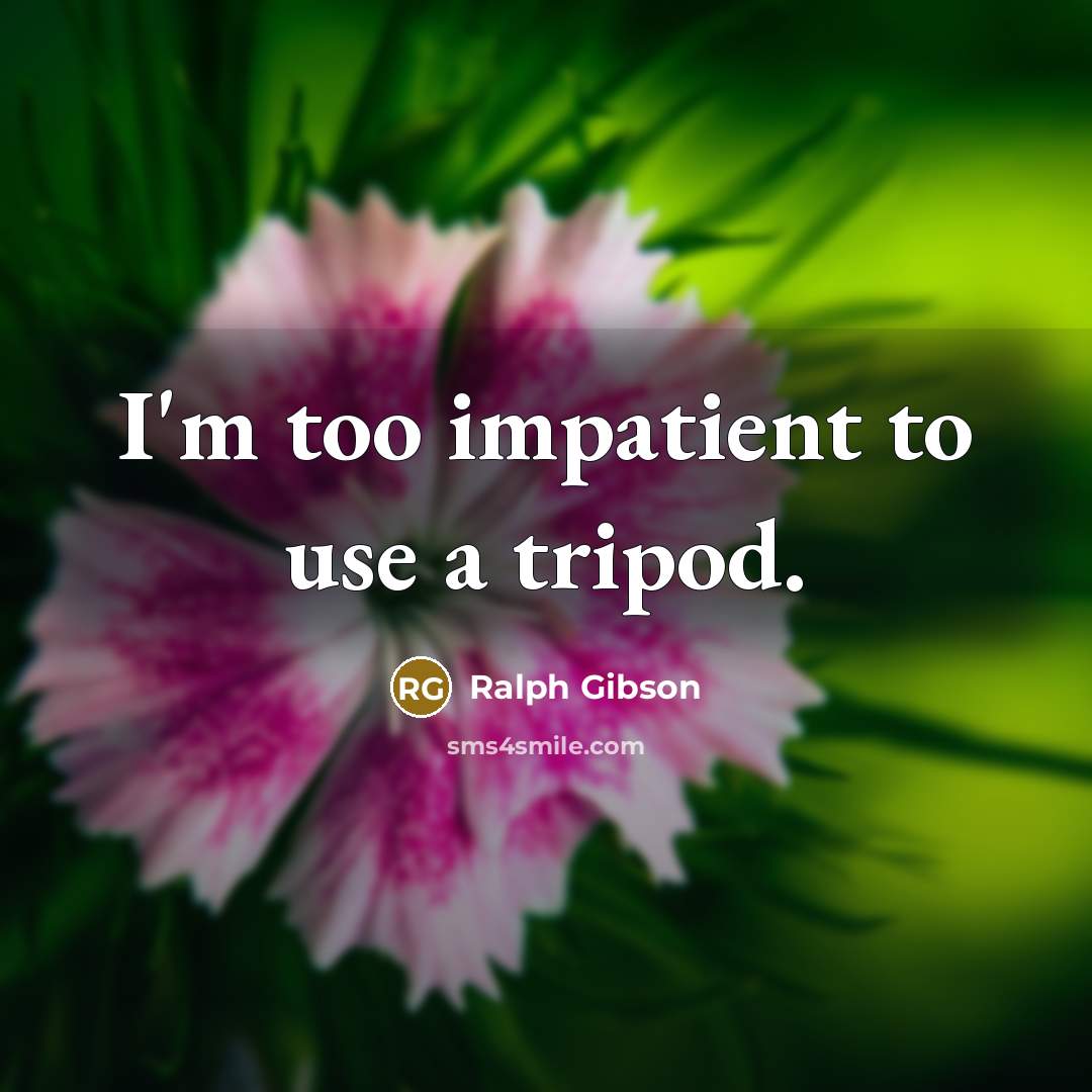 “I'm too impatient to use a tripod.…” quote by Ralph Gibson