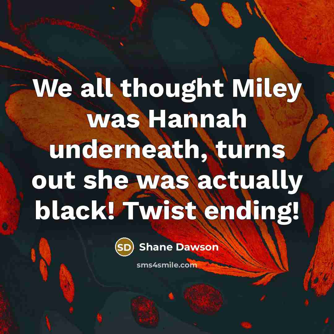 “We all thought Miley was Hannah underneath, turns out she was actually black! Twist ending!” quote by Shane Dawson