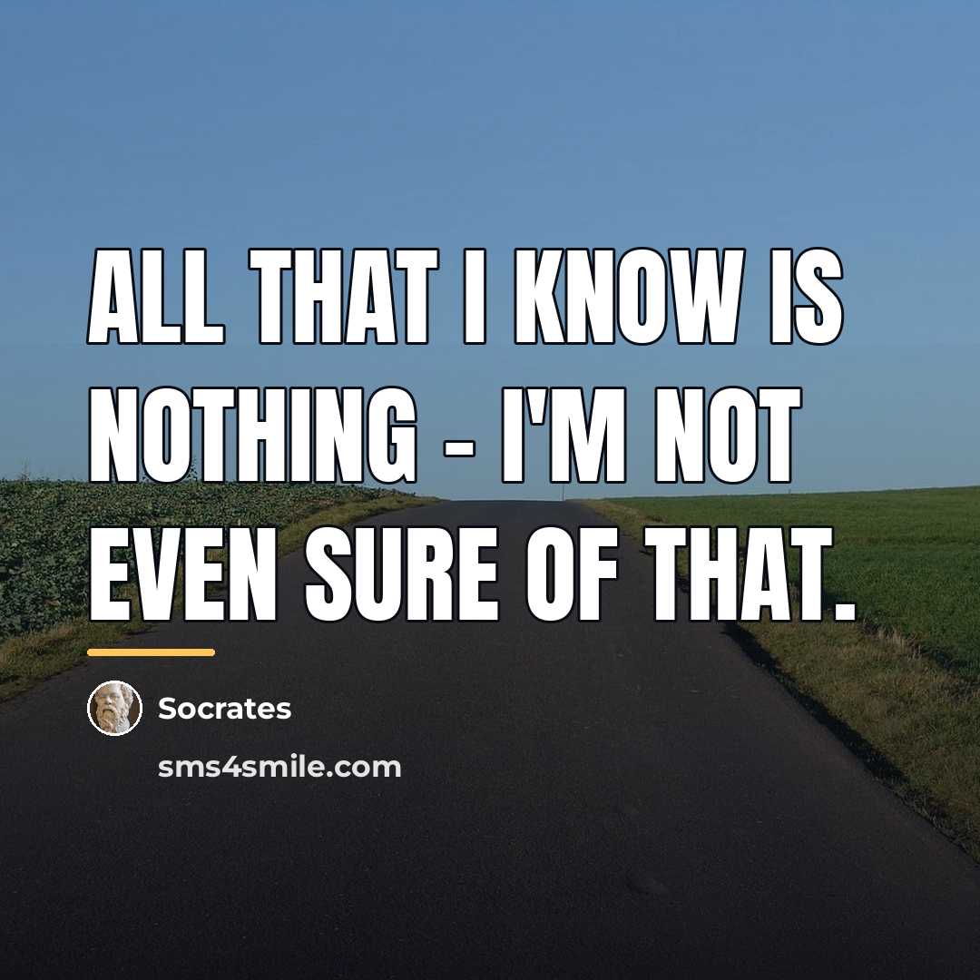 “All that I know is nothing - I'm not even…” quote by Socrates
