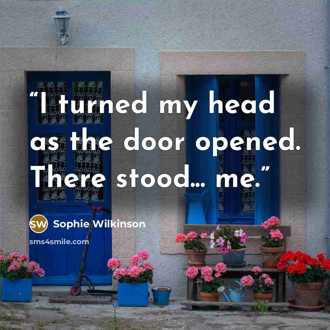 “I turned my head as the door opened. There stood... me.” quote by Sophie Wilkinson